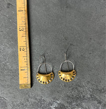 Load image into Gallery viewer, Solid Brass Cast Pierogi earrings on Surgical Stainless Steel Ear Wires
