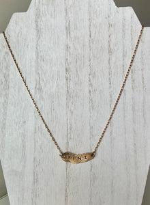 YINZ Pickle - Medium Etched Brass Necklace