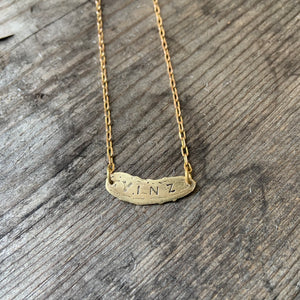 YINZ Pickle - SMALL Etched Brass Necklace
