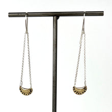 Load image into Gallery viewer, Petite Pierogi Dangle Earrings - brass and sterling silver
