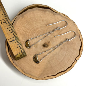 Petite Pierogi Dangle Earrings - brass and sterling silver