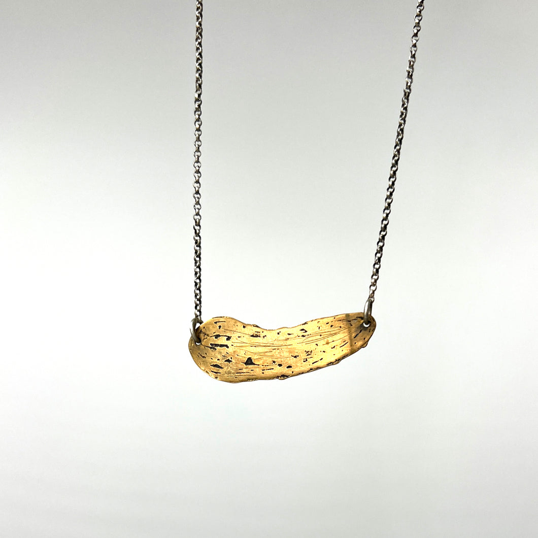 Brass Pickle on a Sterling Silver Chain