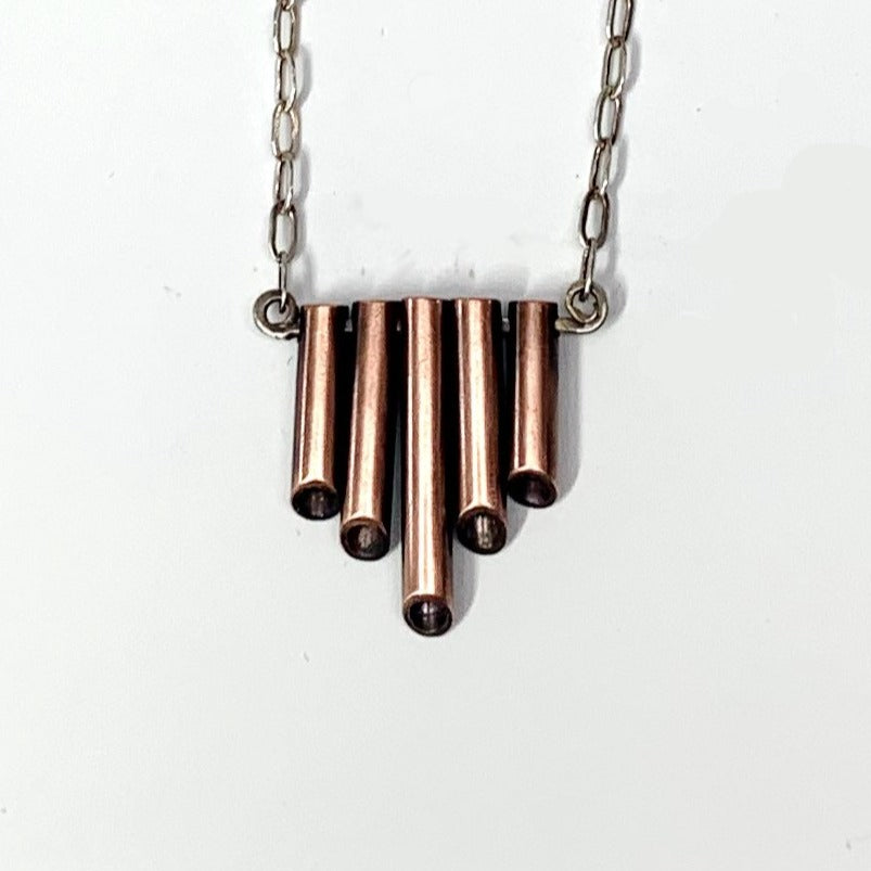 Pipes - Sterling Silver and Copper tube necklace
