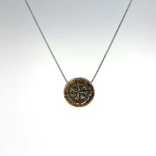 Load image into Gallery viewer, Sol De Mayo Reversible Traveler’s Charm- Bronze 18&quot; Stainless Steel chain
