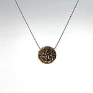 Sol De Mayo Reversible Traveler’s Charm- Bronze 18" Stainless Steel chain