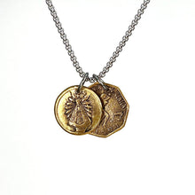 Load image into Gallery viewer, Santos y Putas - Bronze charms on 18&quot; Stainless Steel chain

