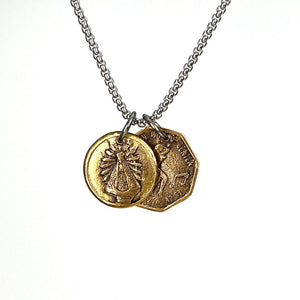 Santos y Putas - Bronze charms on 18" Stainless Steel chain