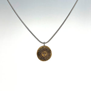 Sol De Mayo Charm- Bronze on 18" Stainless Steel chain